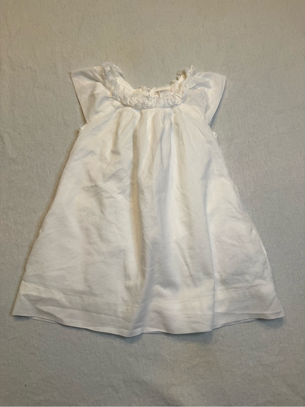 Crewcuts White Ruffle Neck Baby Dress